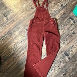 Rust Corduroy Overalls